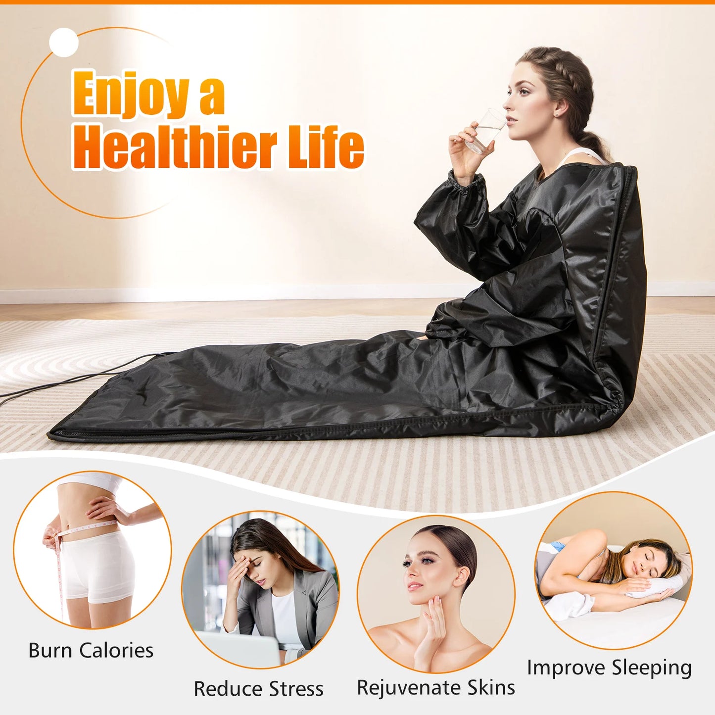Infrared Sauna Blanket with Sleeves Wraps