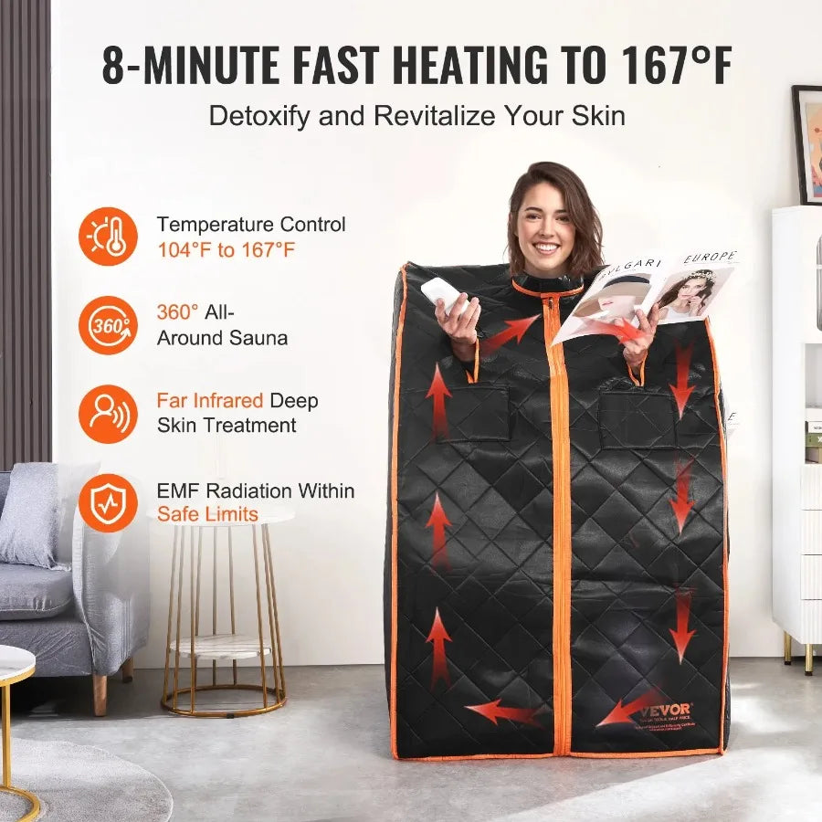 Sauna Blanket for Detoxification 1050W Portable Far Infrared Sauna Tent
