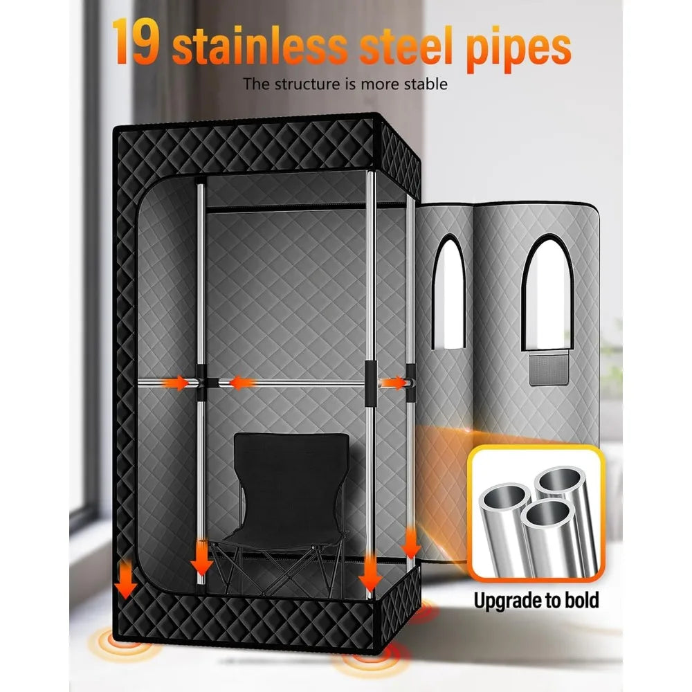 Portable Infrared Sauna Box with XL Steamer & Chair