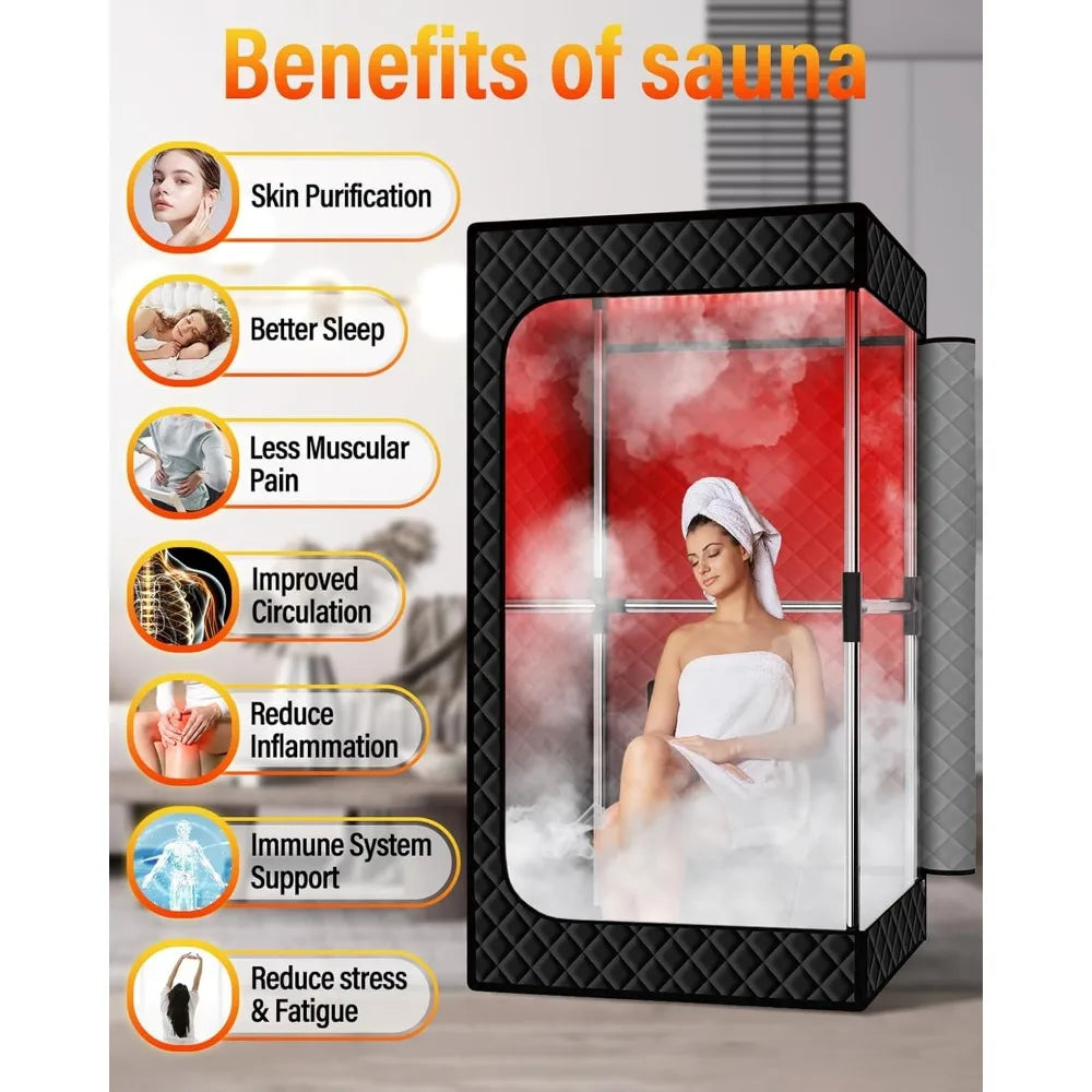 Portable Infrared Sauna Box with XL Steamer & Chair