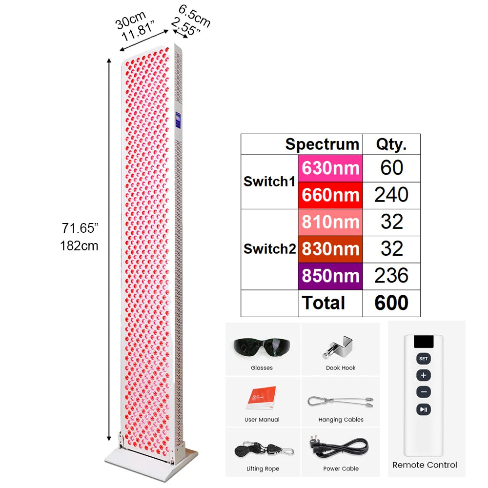 Red Light Therapy Panel with Remote