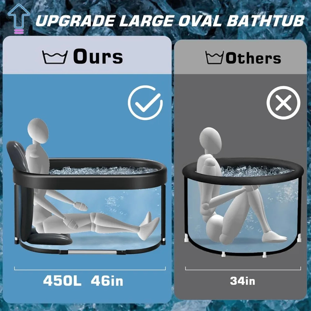 Large Oval Ice Bath Tub Portable Cold Plunge for Athletes