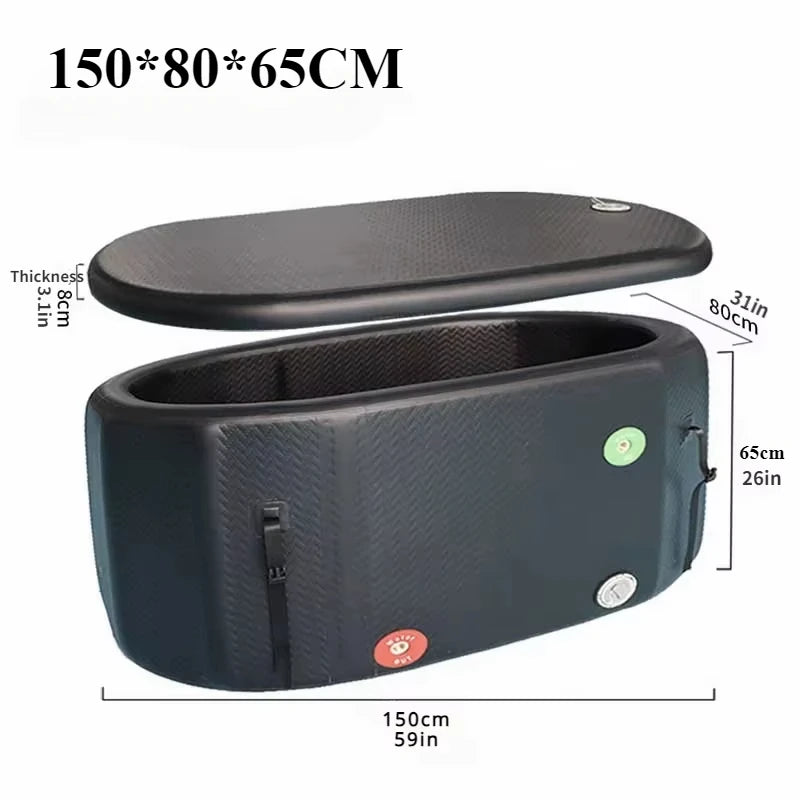 132GAL PRO ICE BATH TUB – Portable Cold Plunge for Athletes w/Pump (150x80cm)