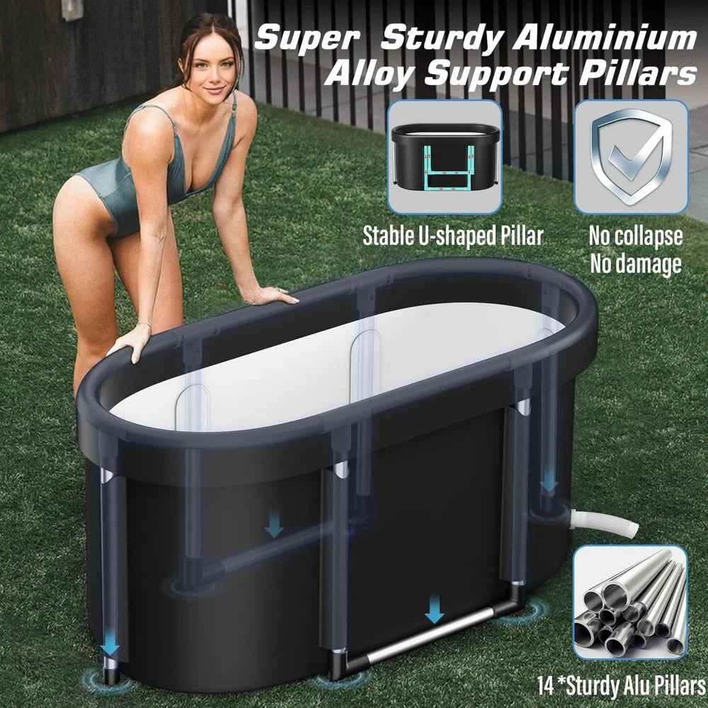 Large Oval Ice Bath Tub Portable Cold Plunge for Athletes