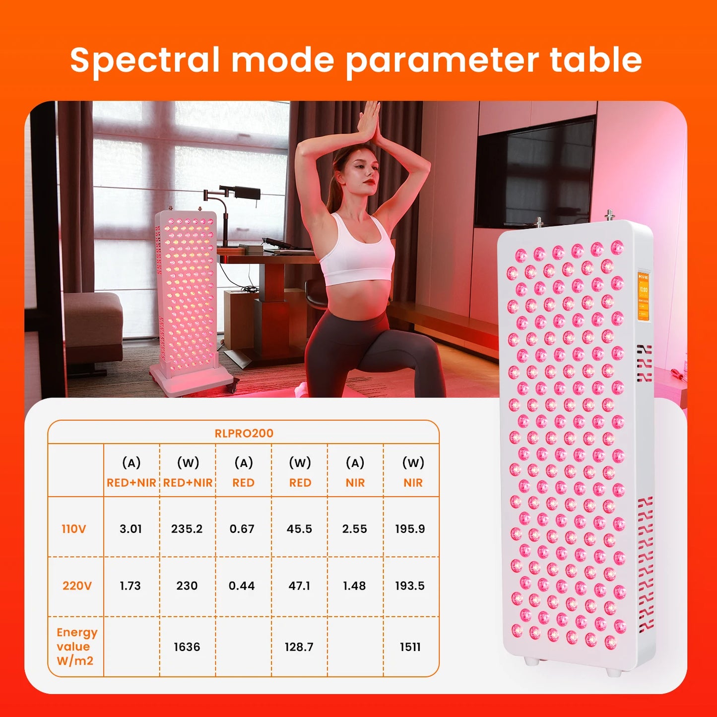 Smart Red Light Therapy Panel with Bluetooth & Touch Screen