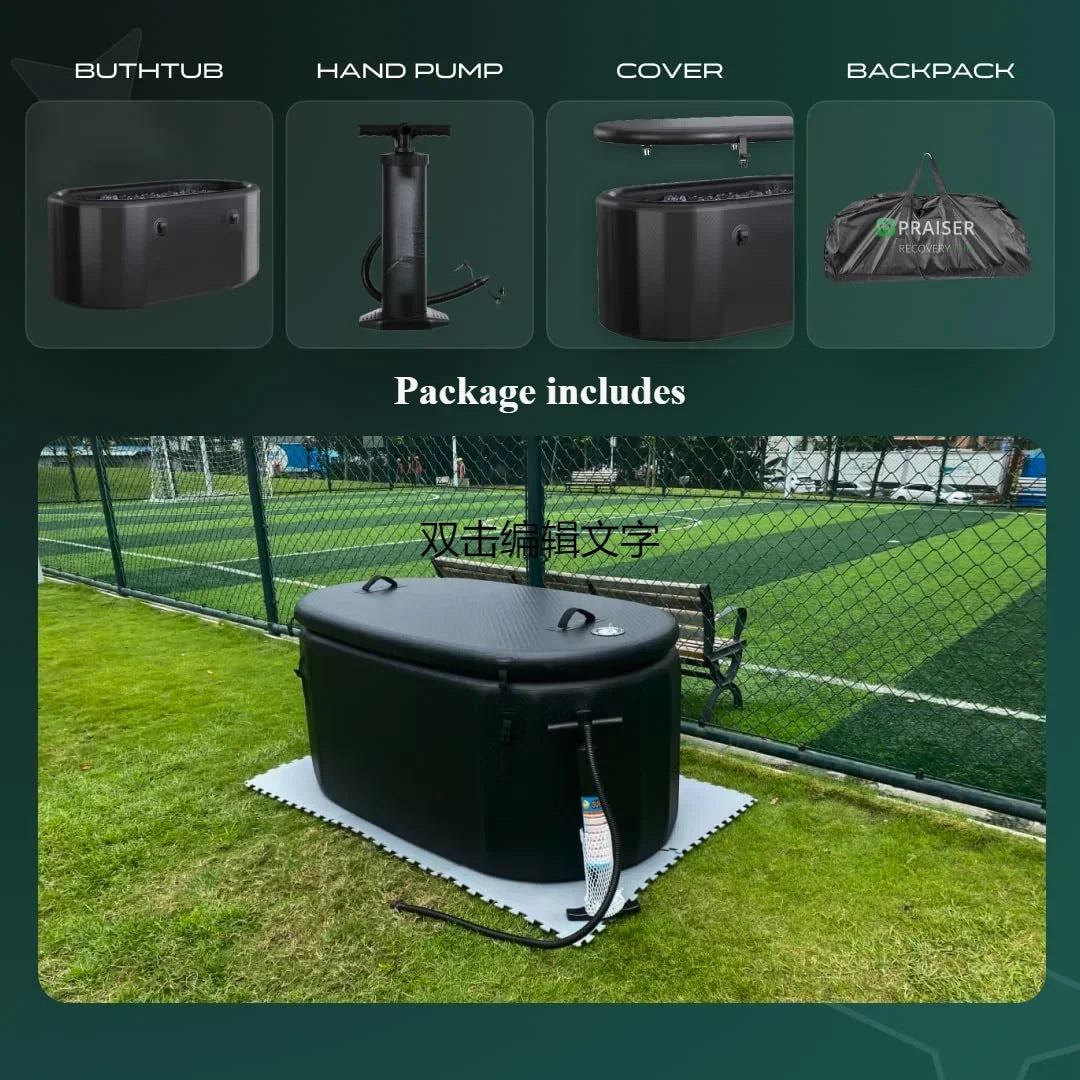 132GAL PRO ICE BATH TUB – Portable Cold Plunge for Athletes w/Pump (150x80cm)
